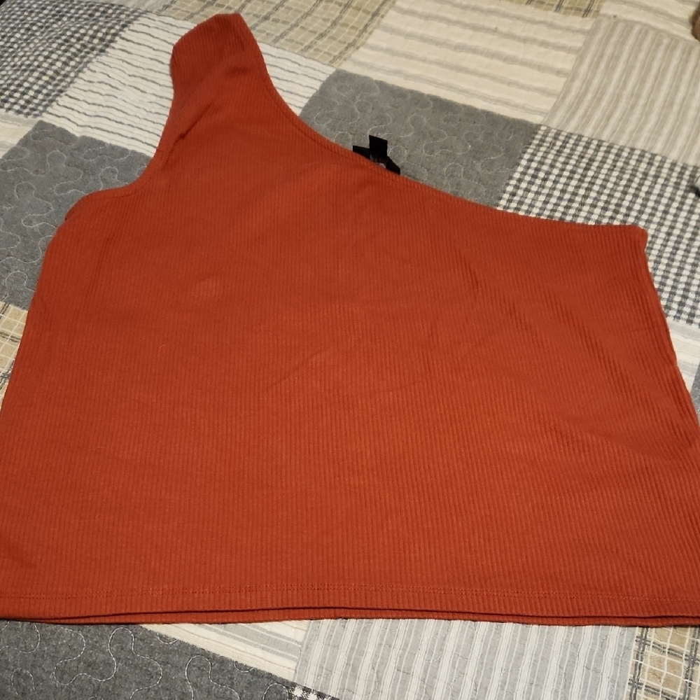 Rust One-Shoulder Top